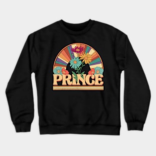 Prince Flowers Name Personalized Gifts Retro Style Crewneck Sweatshirt